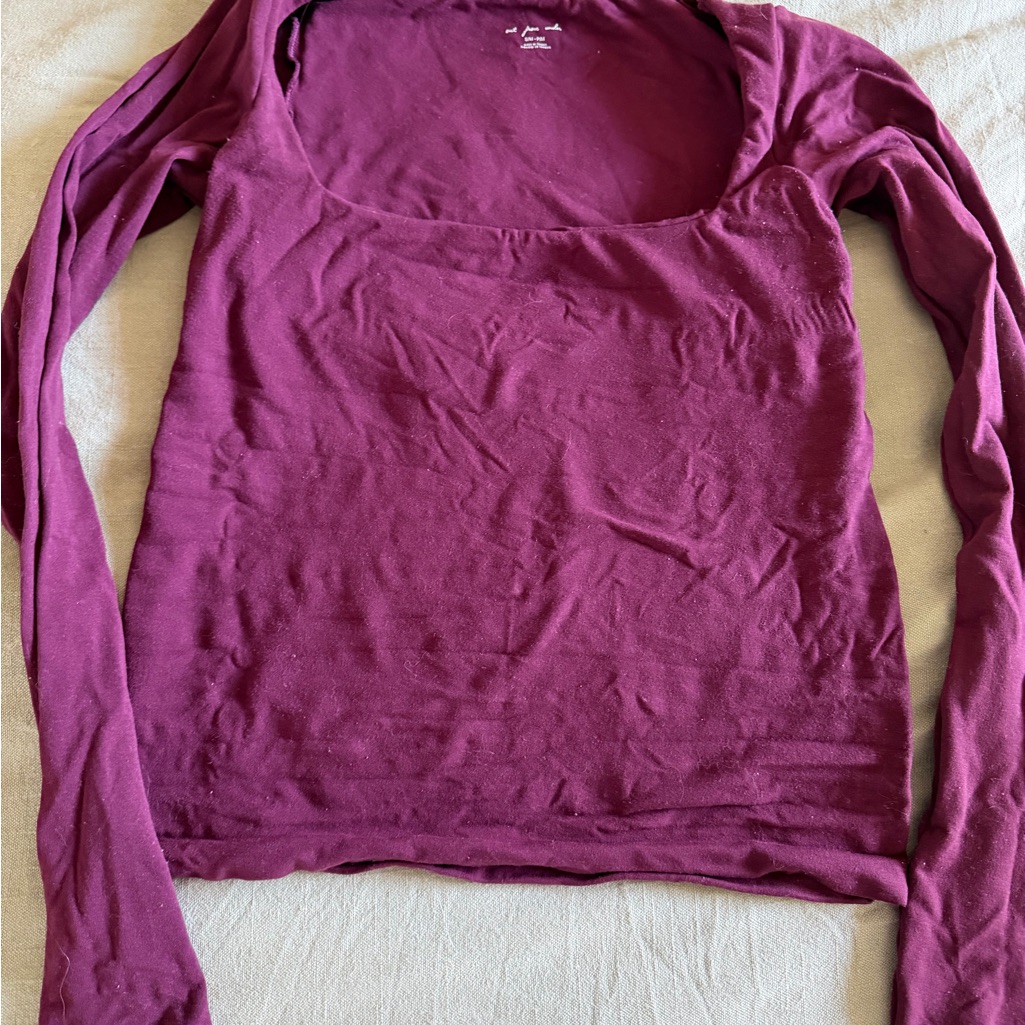 Urban Outfitters Long Sleeve Top In Rich Purple